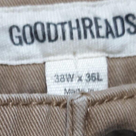 GOOD THREADS MENS SLACKS  W38  L34 DARK TAN - Picture 3 of 6